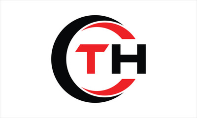 TH initial letter circle icon gaming logo design vector template. batman logo, sports logo, monogram, polygon, war game, symbol, playing logo, abstract, fighting, typography, minimal, wings logo, sign