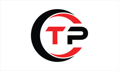 Obraz premium TP initial letter circle icon gaming logo design vector template. batman logo, sports logo, monogram, polygon, war game, symbol, playing logo, abstract, fighting, typography, minimal, wings logo, sign