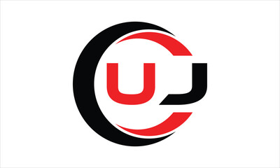 UJ initial letter circle icon gaming logo design vector template. batman logo, sports logo, monogram, polygon, war game, symbol, playing logo, abstract, fighting, typography, minimal, wings logo, sign