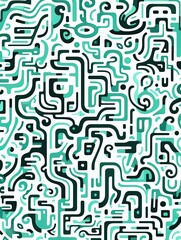 Repeated colorful pattern of abstract line maze modern background design, copy space and space for text