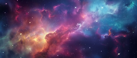 Galaxy cosmos abstract multicolored background  - obrazy, fototapety, plakaty