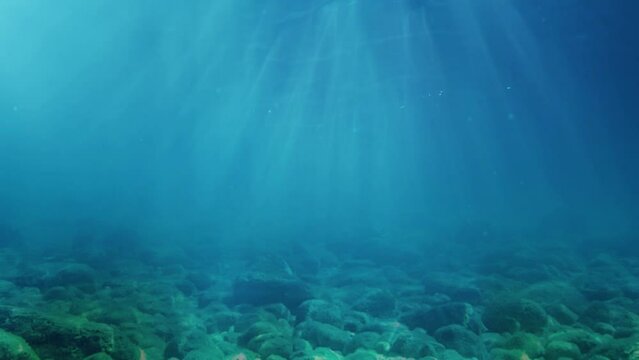 seabed with rays of light