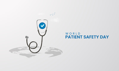 World patient safety day, patient safety day Design for social media post. 3D Illustration.