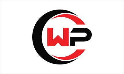 WP initial letter circle icon gaming logo design vector template. batman logo, sports logo, monogram, polygon, war game, symbol, playing logo, abstract, fighting, typography, minimal, wings logo, sign