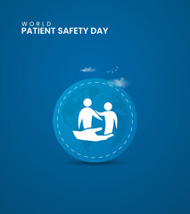 World patient safety day, patient safety day Design for social media post. 3D Illustration.
