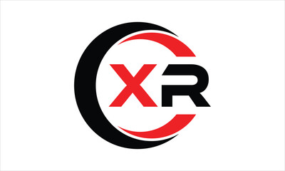 XR initial letter circle icon gaming logo design vector template. batman logo, sports logo, monogram, polygon, war game, symbol, playing logo, abstract, fighting, typography, minimal, wings logo, sign