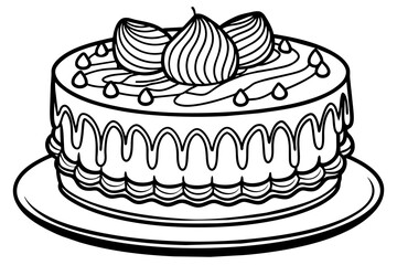 Birthday cake silhouette vector art illustration