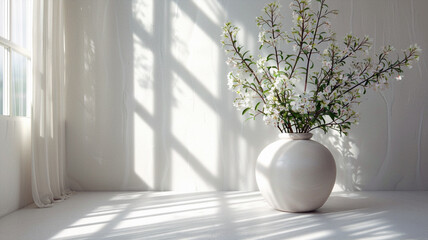 Minimalistic studio background with smoke for product display. Beautiful simple AI generated image in 4K, unique.