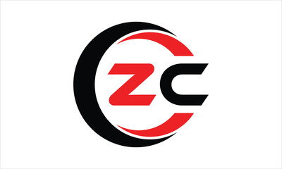 ZC initial letter circle icon gaming logo design vector template. batman logo, sports logo, monogram, polygon, war game, symbol, playing logo, abstract, fighting, typography, minimal, wings logo, sign