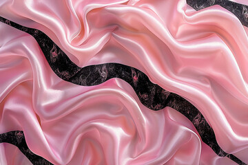 light pink luxury cloth, silk satin velvet, with floral shapes, black threads, luxurious wallpaper, elegant abstract design 