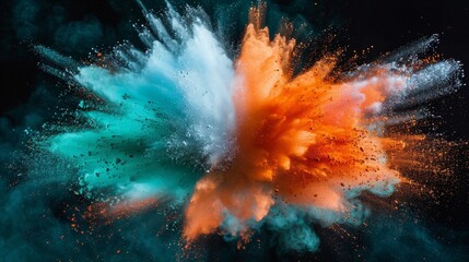 Colorful Smoke Cloud on Black Background