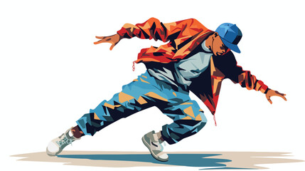 A person doing a breakdancing move in illustration