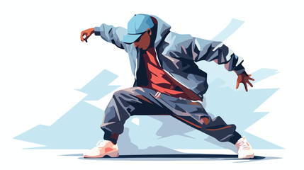 A person doing a breakdancing move in illustration