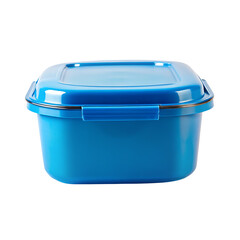 Isolated blue food container on a transparent background.