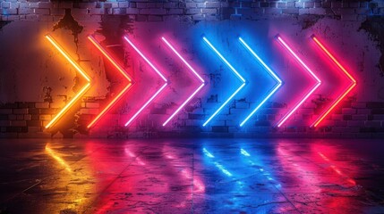 A Colorful of Neon arrows design texture pattern wallpaper live performance concert disco element computer graphic LED WALL stage technology background