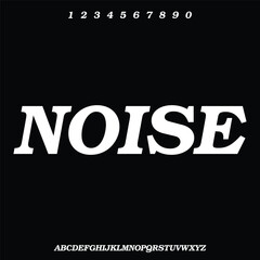 alphabet with noise effect, display font typeset