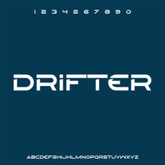 futuristic geometric and modern alphabet font vector