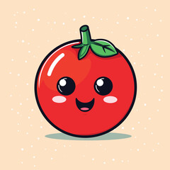 Obraz premium A charming red tomato character with a beaming smile