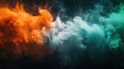 Colorful Smoke Cloud on Black Background
