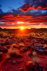 Gordijnen An Enchanting Perspective of the Australian Outback at Sunset - Wilderness in Its Purest Form © Franklin
