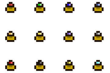Pixel Art Colorful Ring Pack 3 8x8 Vector