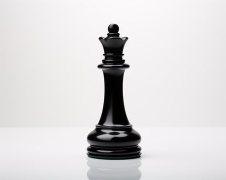 a black chess piece on a white surface