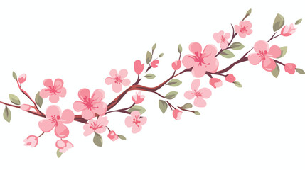 Obraz na płótnie Canvas Branch with flowers illustration. Doodle style. Desig