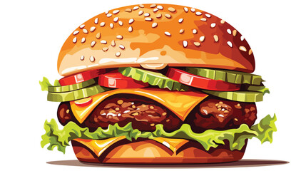 Burger illustration icon for food and fast food vector