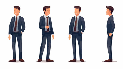 Businessman avatar character isolated vector illustra