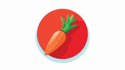 Carrot icon in red circle isolated on white background