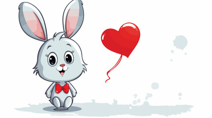 Obraz na płótnie Canvas Cartoon rabbit in love with speech bubble distressed
