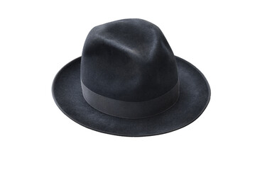 Black men's hat on a white background