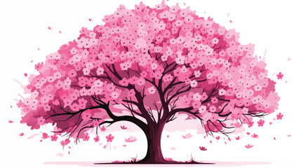 Obraz na płótnie Canvas Cherry blossom tree isolated on white background