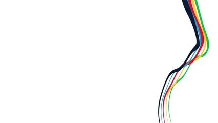 abstract colorful curcly line. Wavy isolated background with striped multicolored lines with empty space for your text or title