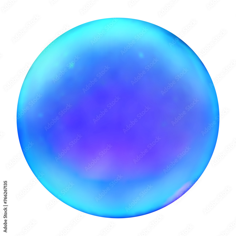 Wall mural Vector color isolated translucent soap bubble on transparent background. 
