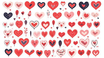 Collection of Valentines Day Heart elements