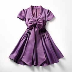a purple dress with a bow