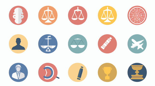 Court judgment law patent badge icon. Simple glyph