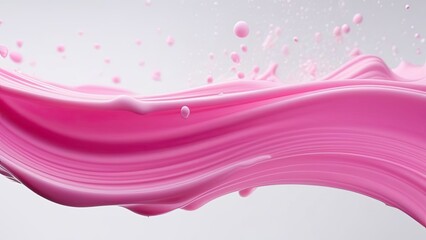 Strawberry milk wave, splash, isolate on white.