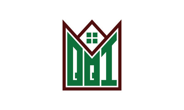 QQI initial letter builders real estate logo design vector. construction, housing, home marker, property, building, apartment, flat, compartment, business, corporate, house rent, rental, commercial