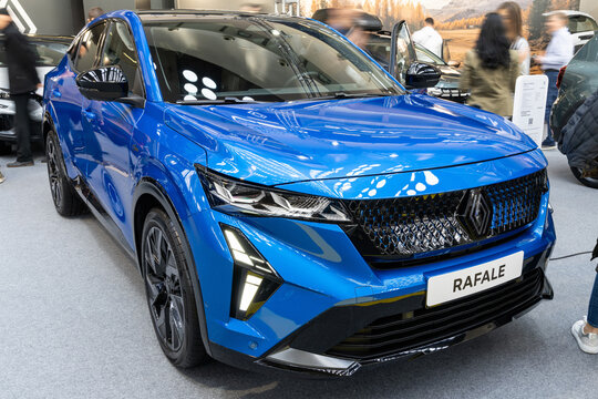 Belgrade, Serbia - March 21, 2024: Renault Rafale E-Tech hybrid at the BG car show