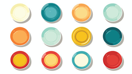 Dish tableware isolated icon Flat vector 