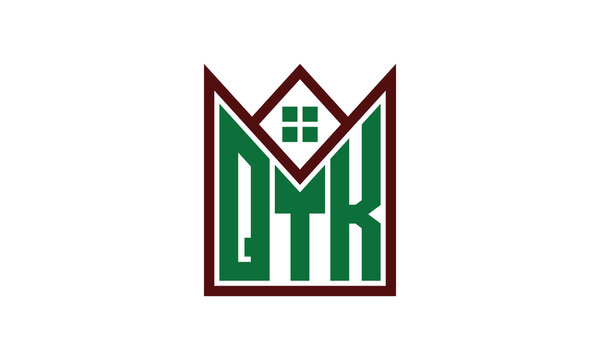 QTK initial letter builders real estate logo design vector. construction, housing, home marker, property, building, apartment, flat, compartment, business, corporate, house rent, rental, commercial