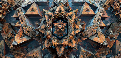 Intricate fractals, a mesmerizing dance of triangles.