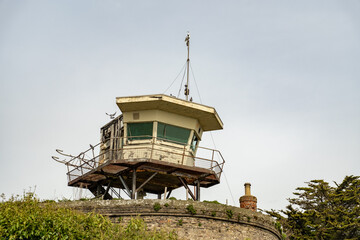 The Martello Tower an abandoned and derelict lookout tower in the seaside town of Clacton-on-Sea