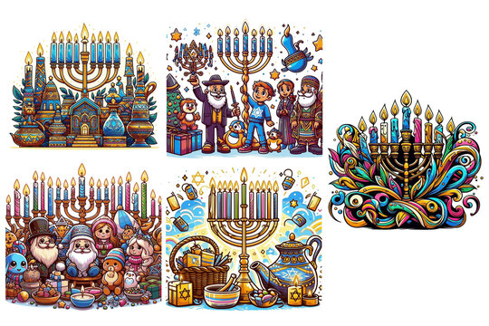 Chanukah picture. illustration of an background.