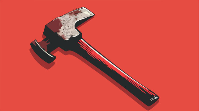 Hammer symbol in red image illustration of Hammer ico