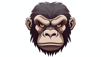 Hand drawn face of monkey. Gorilla illustration