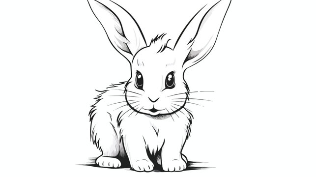 Hand drawing doodle cute Bunny rabbit vector
