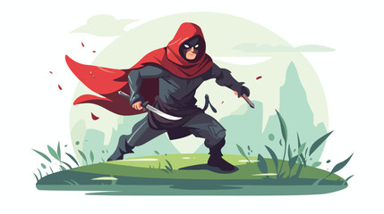 Illustration of a game character. .. Flat vector